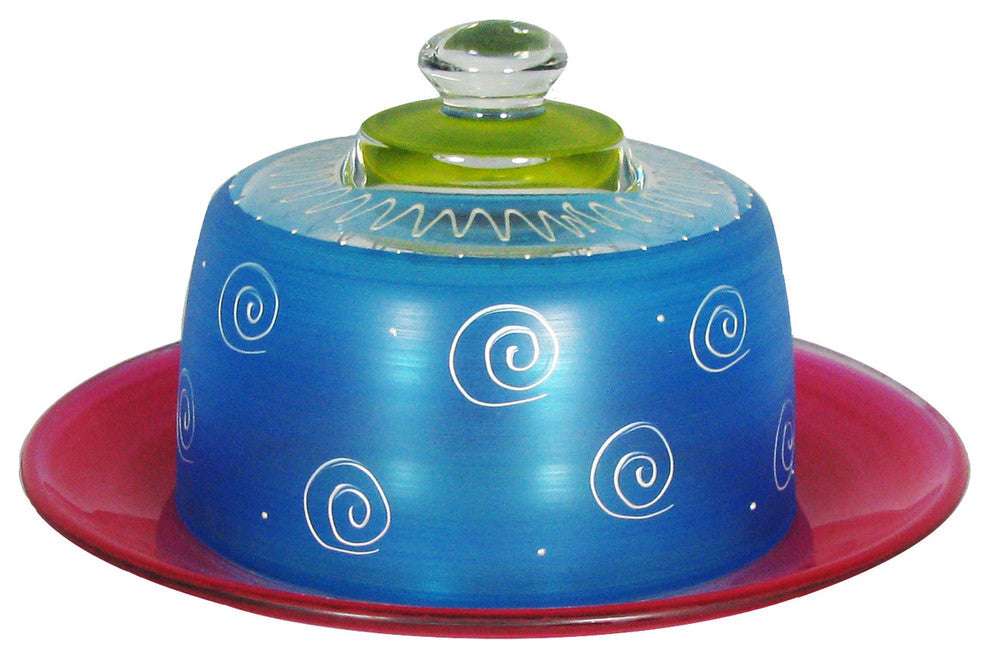 Frosted Curl Turquoise Cheese Dome
