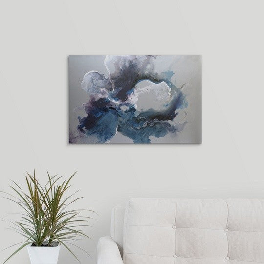 "Cerulean waters" Canvas Art, 24"x16"