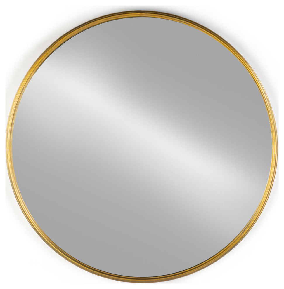 26" Round Metal Framed Wall Mirror