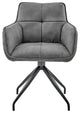 Noah Dining Room Accent Chair in Charcoal Fabric and Brushed Stainless Steel...
