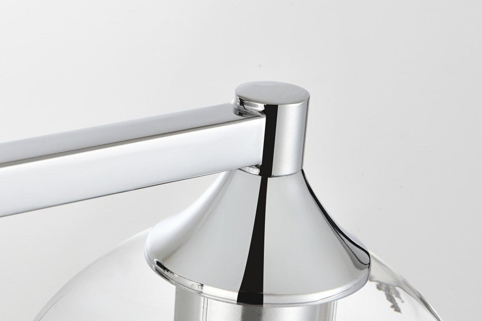 4 Light Chrome And Clear Bath Sconce