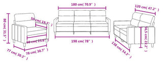 vidaXL Sofa Set with Cushions Sectional Sofa Couch 3 Piece Dark Gray Fabric