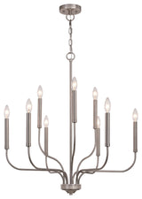 Harris 27.5" 9 Light Chandelier Satin Nickel