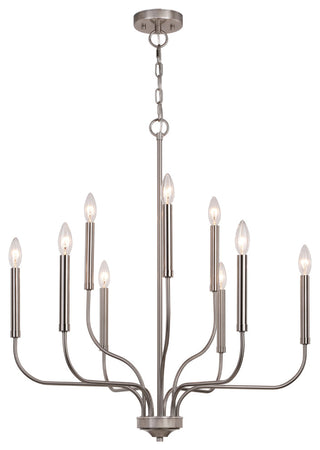 Harris 27.5" 9 Light Chandelier Satin Nickel