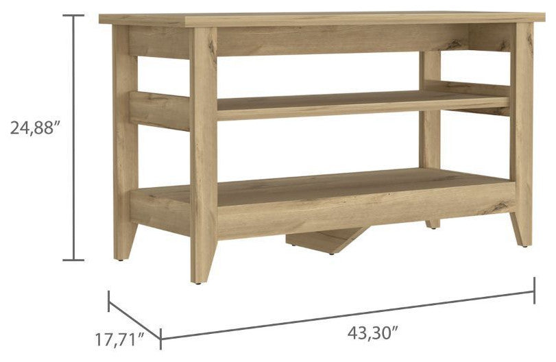 Mason Storage Bench, Light Oak