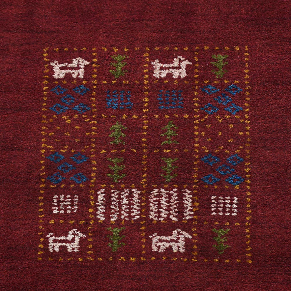 HAND KNOTTED LOOM SILK ECO-FRIENDLY AREA RUGS -6'x9',Rectangle,Red,Contemporary