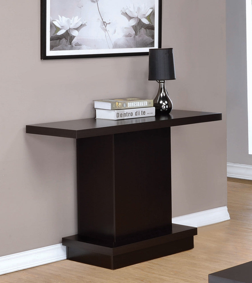 Pedestal Sofa Table, Cappuccino