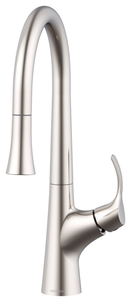 Antioch Single Handle Pull-Down Kitchen Faucet w/ Snapback, Stainless Steel