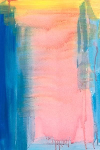 "Blue & Pink" Painting Print on Wrapped Canvas, 40"x60"