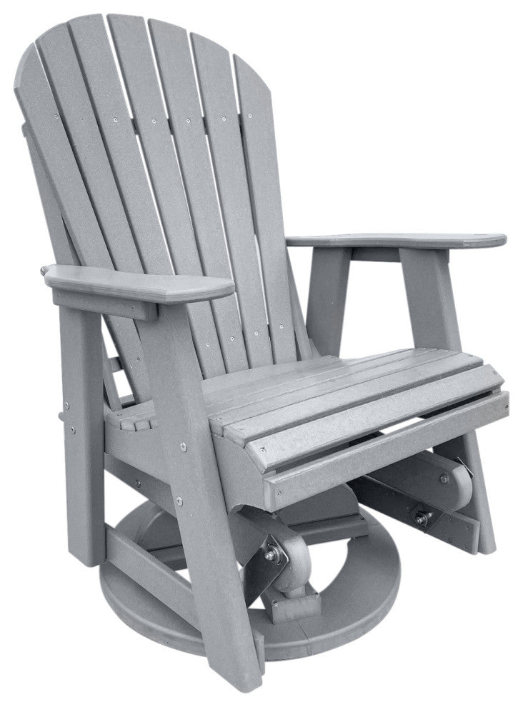 Phat Tommy Outdoor Swivel Glider Chair - Adirondack Glider Chair, Gray