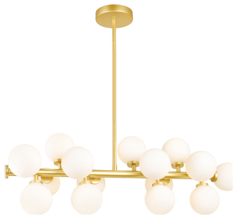 Arya 16 Light Chandelier With Satin Gold Finish