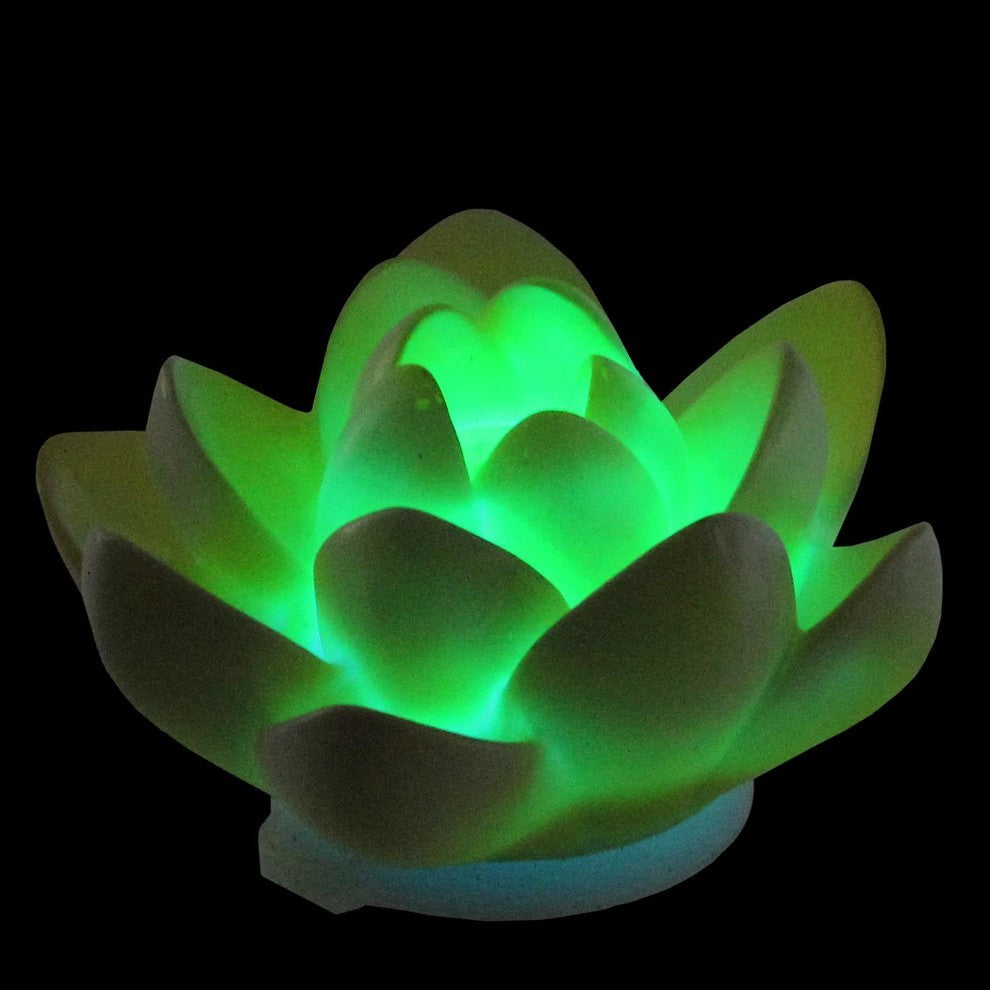 4" Floating Flower LED Color Changing Patio/Swimming Pool Light, White