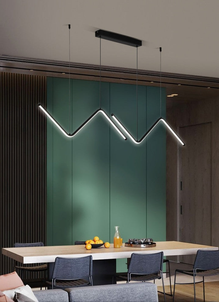 MIRODEMIÂ® Gilette | Black/Gold LED Pendant Lighting for Dining Room, Black