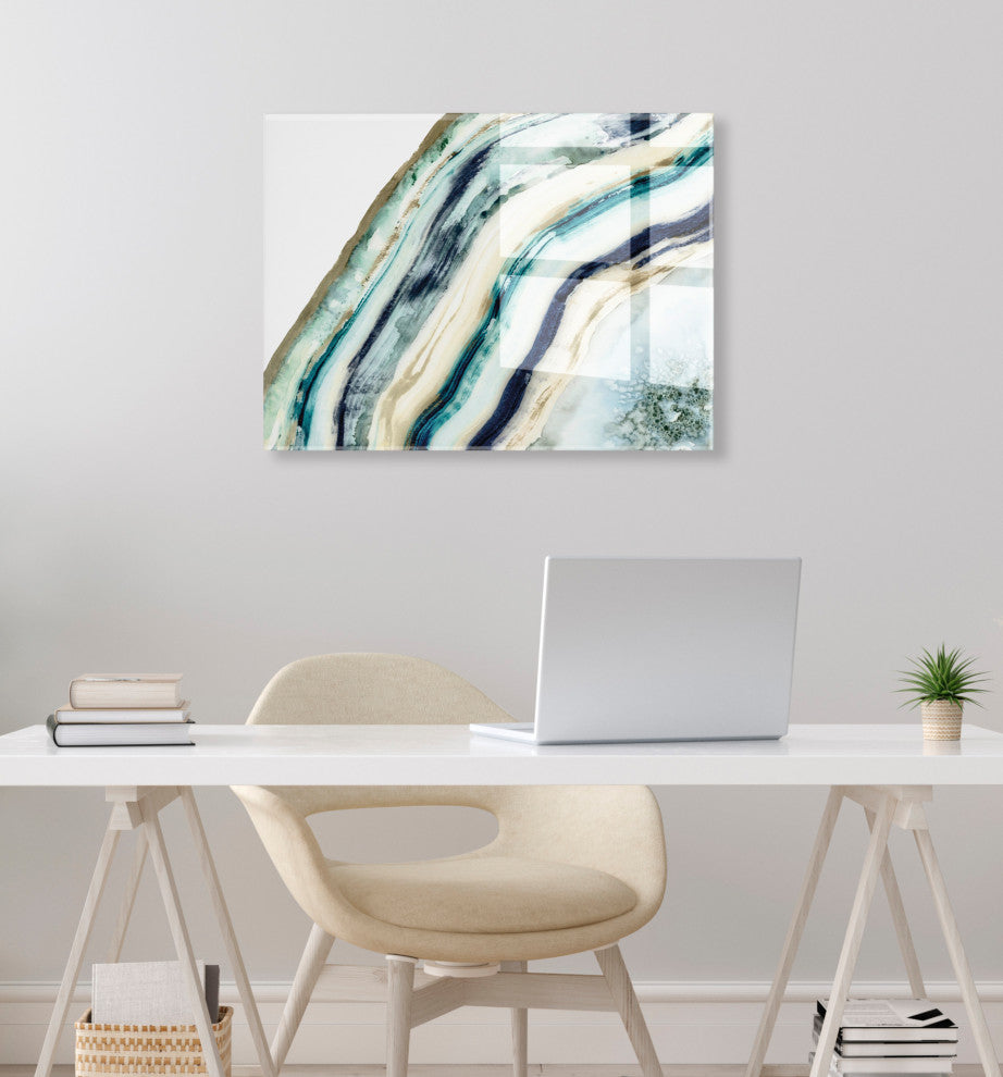 Teal Agate Floating Acrylic Art by Amy Lighthall, Assorted 23x31