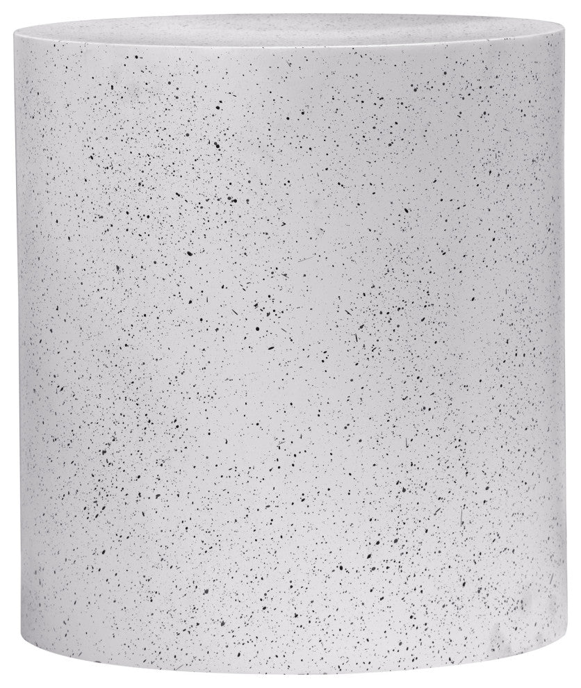 Terrazzo End Table, White