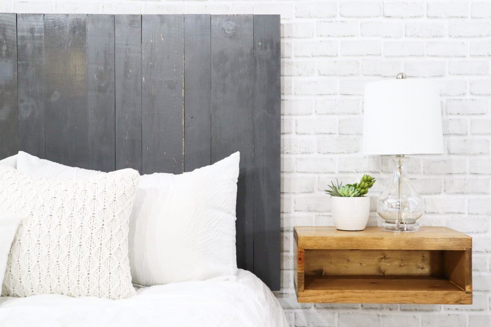 Handcrafted Headboard, Hanger Style, Gray, Full