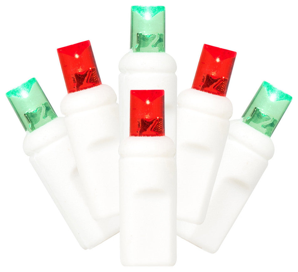 Vickerman X6W6523 50 Red-Green Wide Angle Led, 25' Christmas Single Light Strand