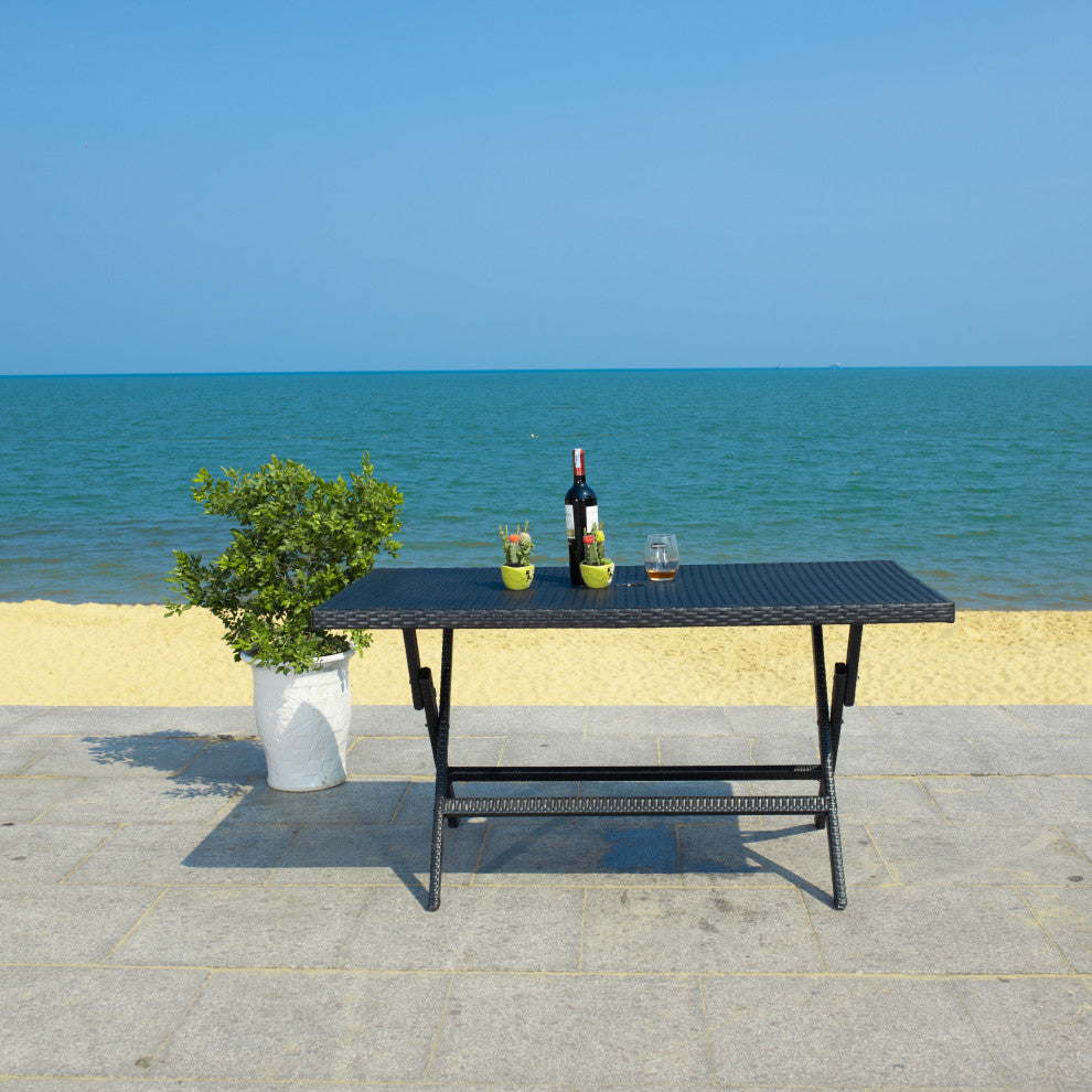 Safavieh Akita Outdoor Folding Table Black