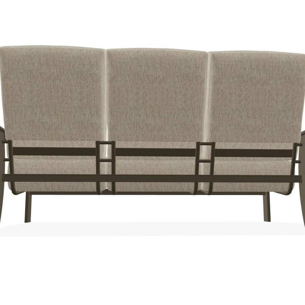 St. Catherine Deep Seat 3-Seat Outdoor Sofa, Grasscloth Dune/Beachwood