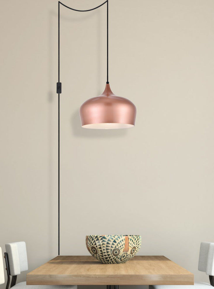 Nina 1-Light honey Gold Plug-In Pendant