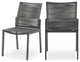 Maldives Rope Fabric Outdoor Patio Dining Arm Chair, Set of 2, Grey, Side Chair