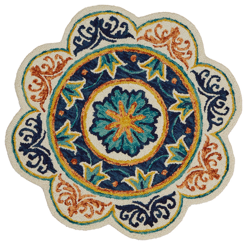 Medallion Flower Area Rug, 6' Round