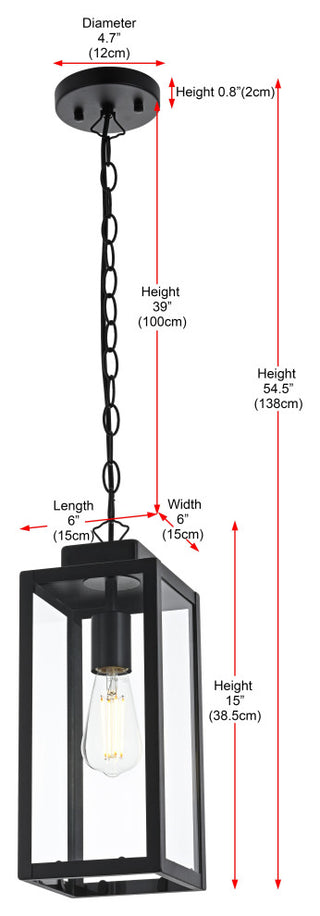 Home Living 6" Outdoor Pendant, Black