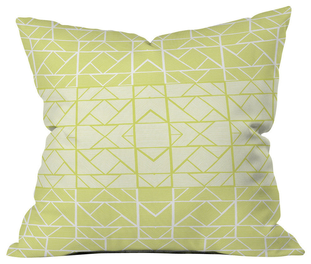 Gneural Shifting Pyramids Lemon Outdoor Throw Pillow
