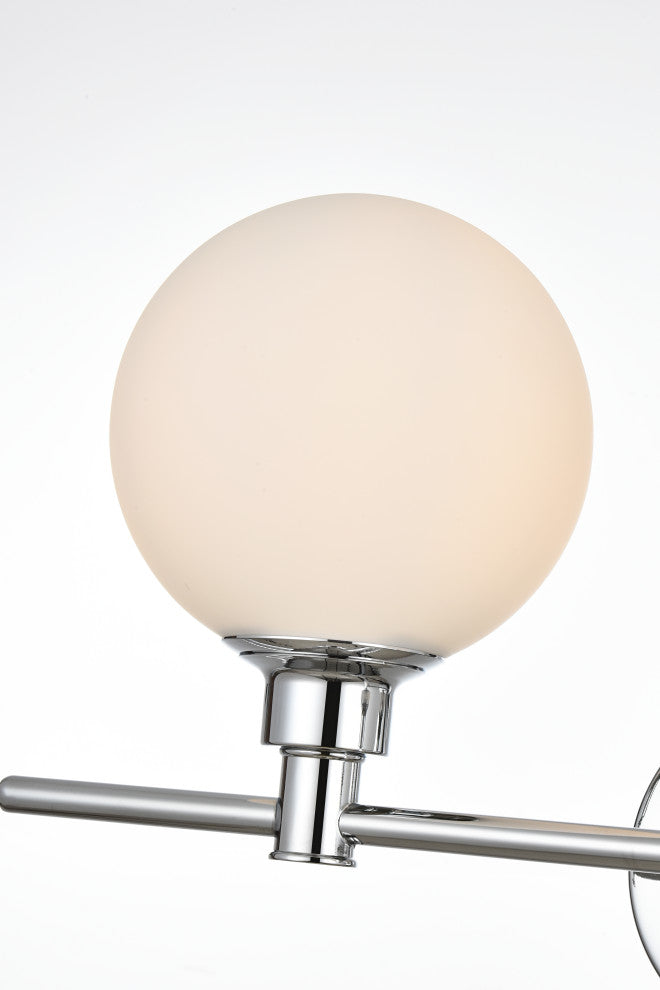 2 Light Chrome And Frosted White Bath Sconce