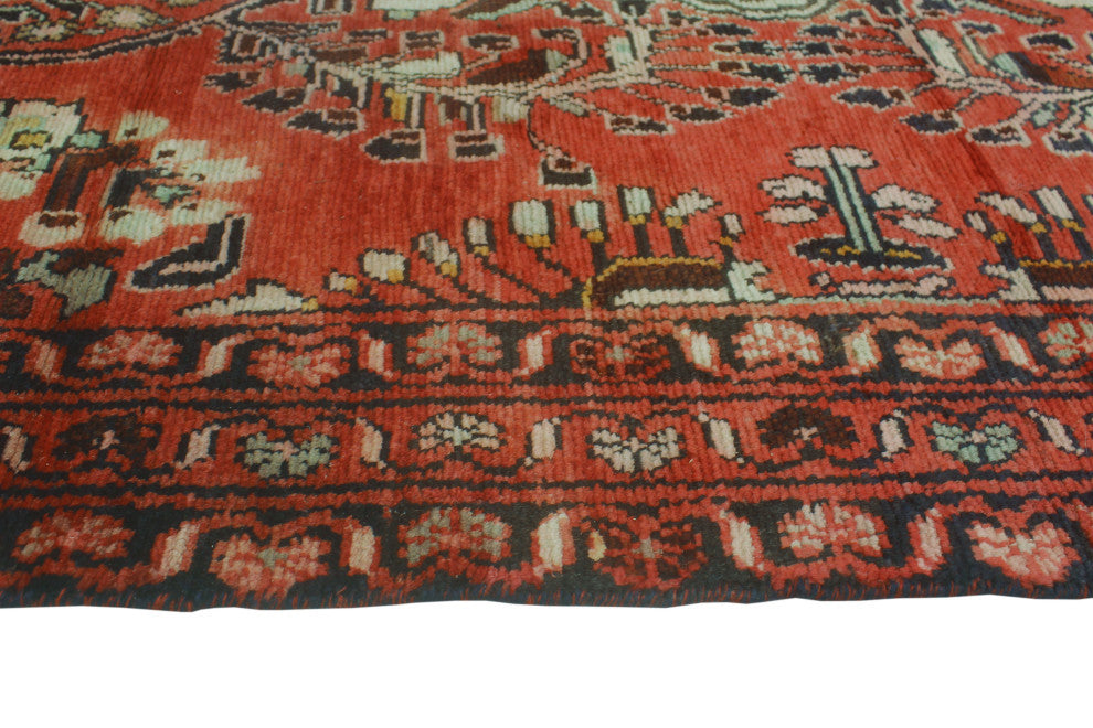 Fine Vintage Distressed Nomble Rust/Charcoal Runner, 3'4x12'9