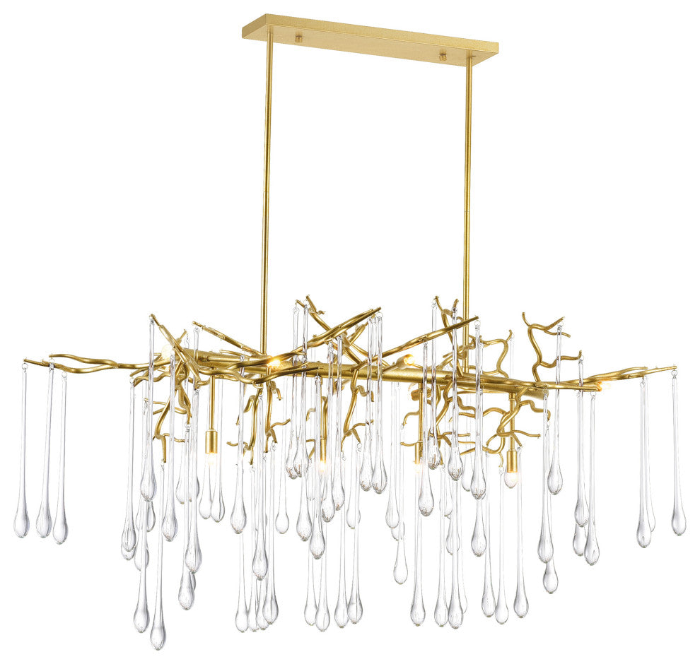 Anita 10 Light Chandelier With Gold Leaf Finish