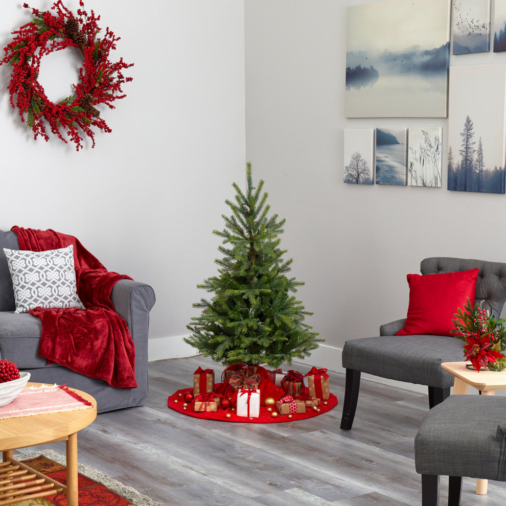 4' Prelit North Carolina Spruce Faux Christmas Tree