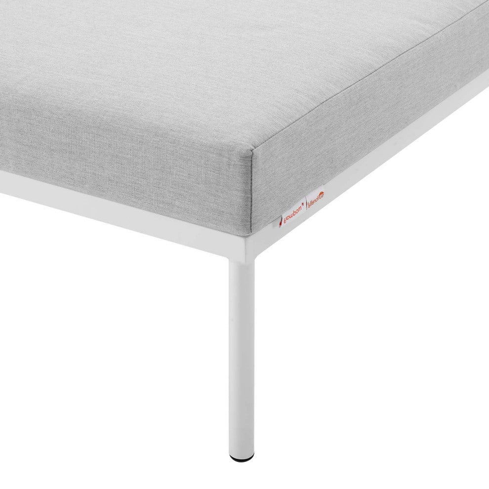 Lounge Chair Ottoman, Sunbrella, Aluminum, Metal, Gray, Modern, Outdoor