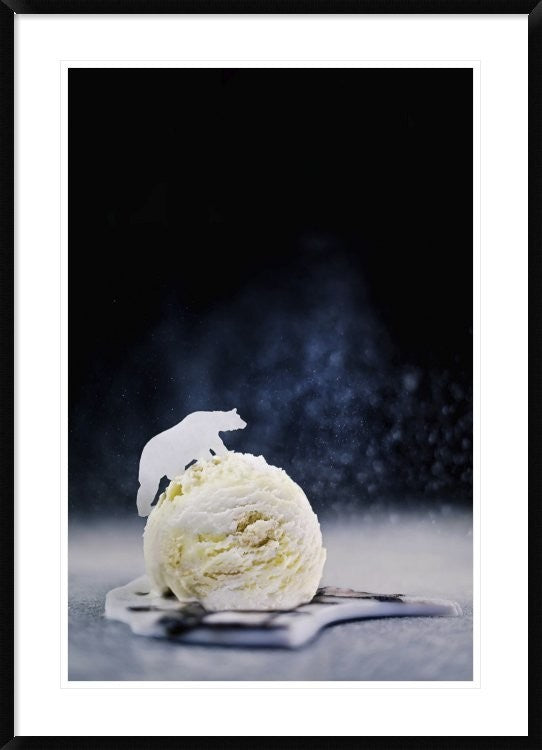 "Polar Bear (Powdered Sugar)" Framed Digital Print by Dina Belenko, 32x44"