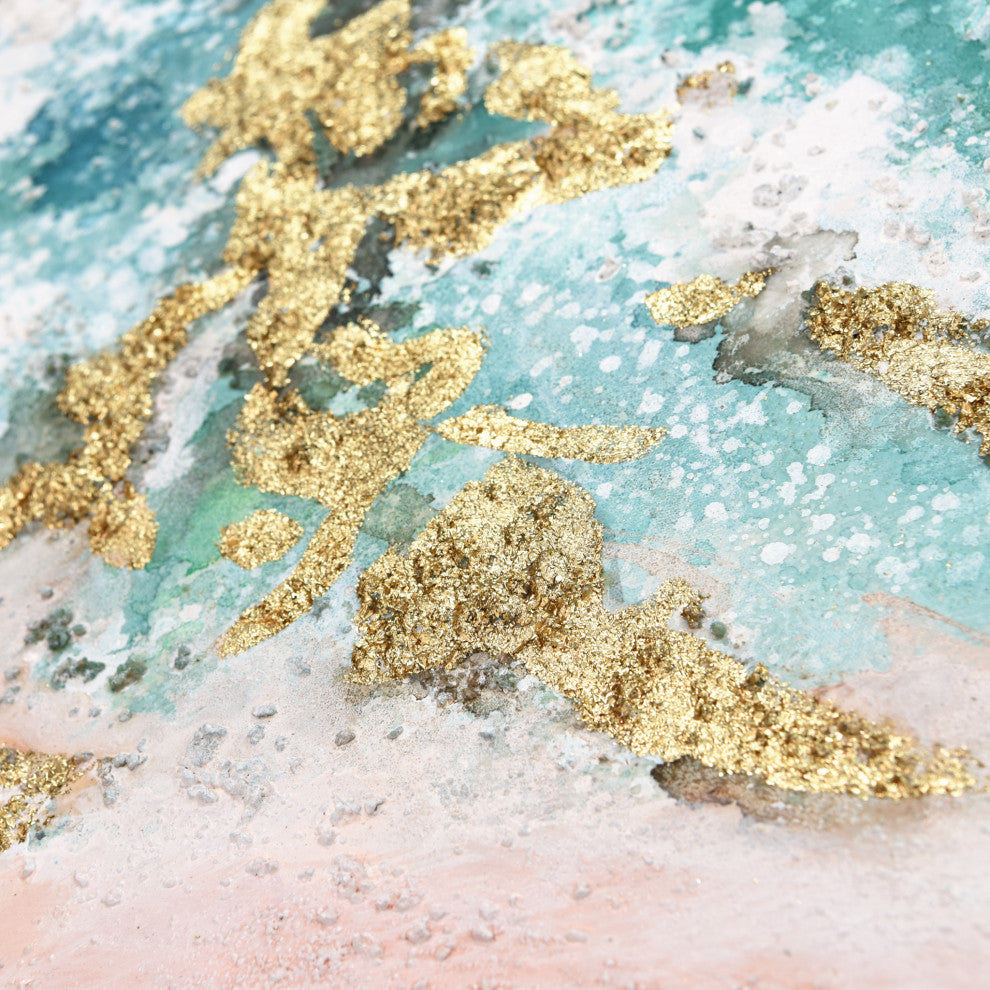 Sunday Ocean Textured Metallic Hand Painted Framed Wall Art by Martin Edwards