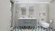 Belli 60" Double Sink Wall Mount Vanity Set, Cement Gray, Glossy White Top