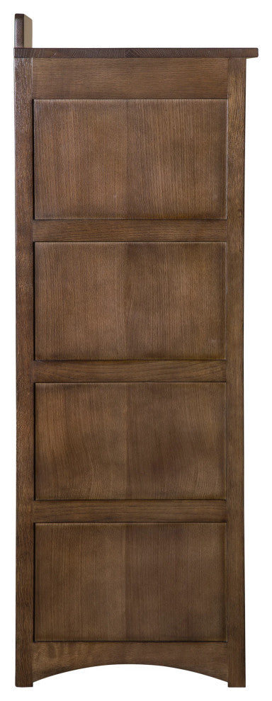 Crafters and Weavers Mission Solid Oak 4 Drawer File Cabinet - Walnut, Five
