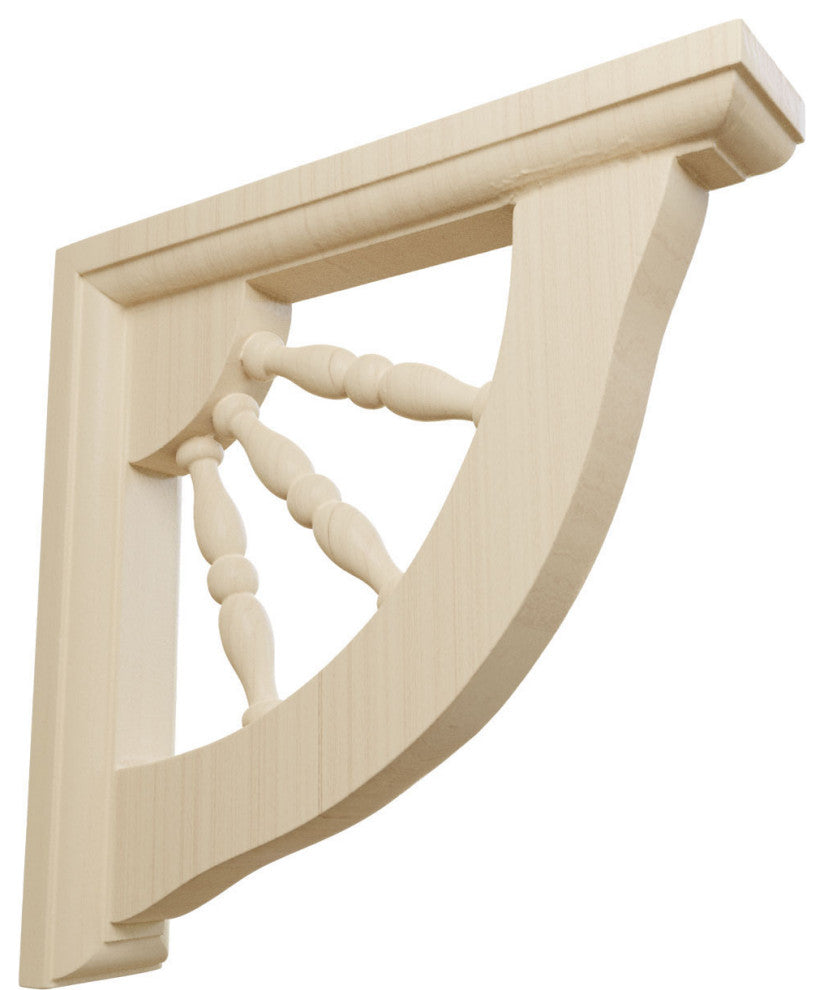1 1/2"W x 7"D x 7"H Andrea Wagon Wheel Bracket, Rubberwood