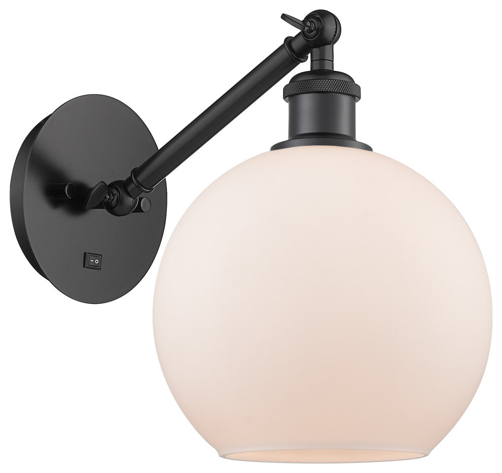 Innovations 317-1W-BK-G121-8-LED 1-Light Sconce, Matte Black