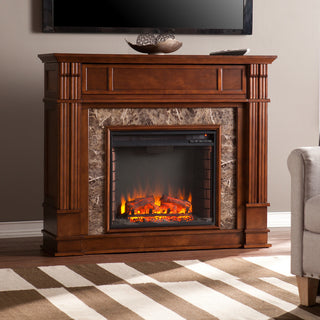 Aragon Faux Stone Electric Media Fireplace