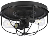 Medal 2-Light Industrial Flush Mount Ceiling Light, Graphite