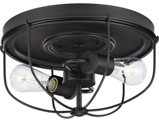 Medal 2-Light Industrial Flush Mount Ceiling Light, Graphite