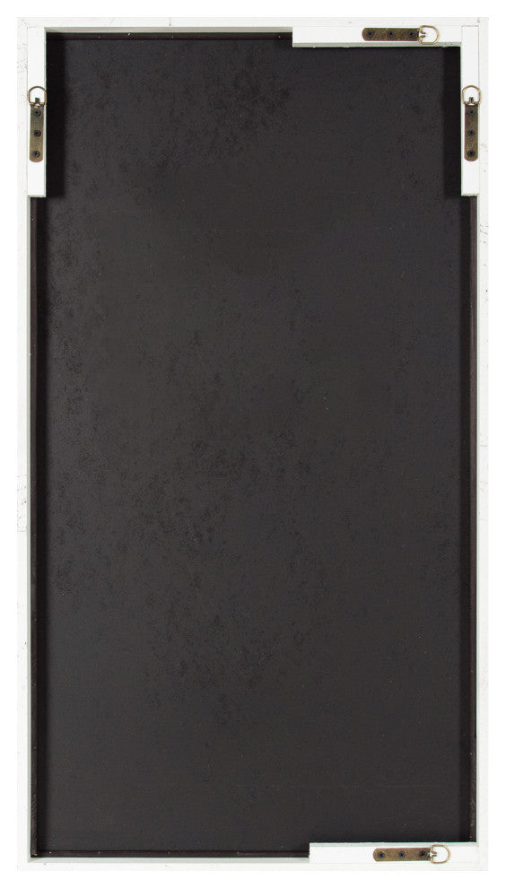 Thacker Framed Wall Mirror, White, 22"x40"