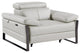 Antonio Italian Leather Power Reclining Arm Chair, Light Gray