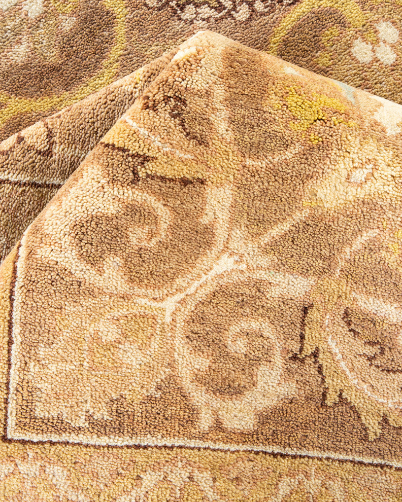 Eclectic, One-of-a-Kind Hand-Knotted Area Rug Brown, 10' 1" x 13' 7"