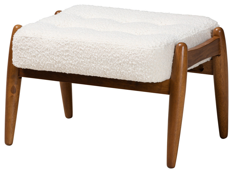 Ester Cream Boucle Ottoman Footstool