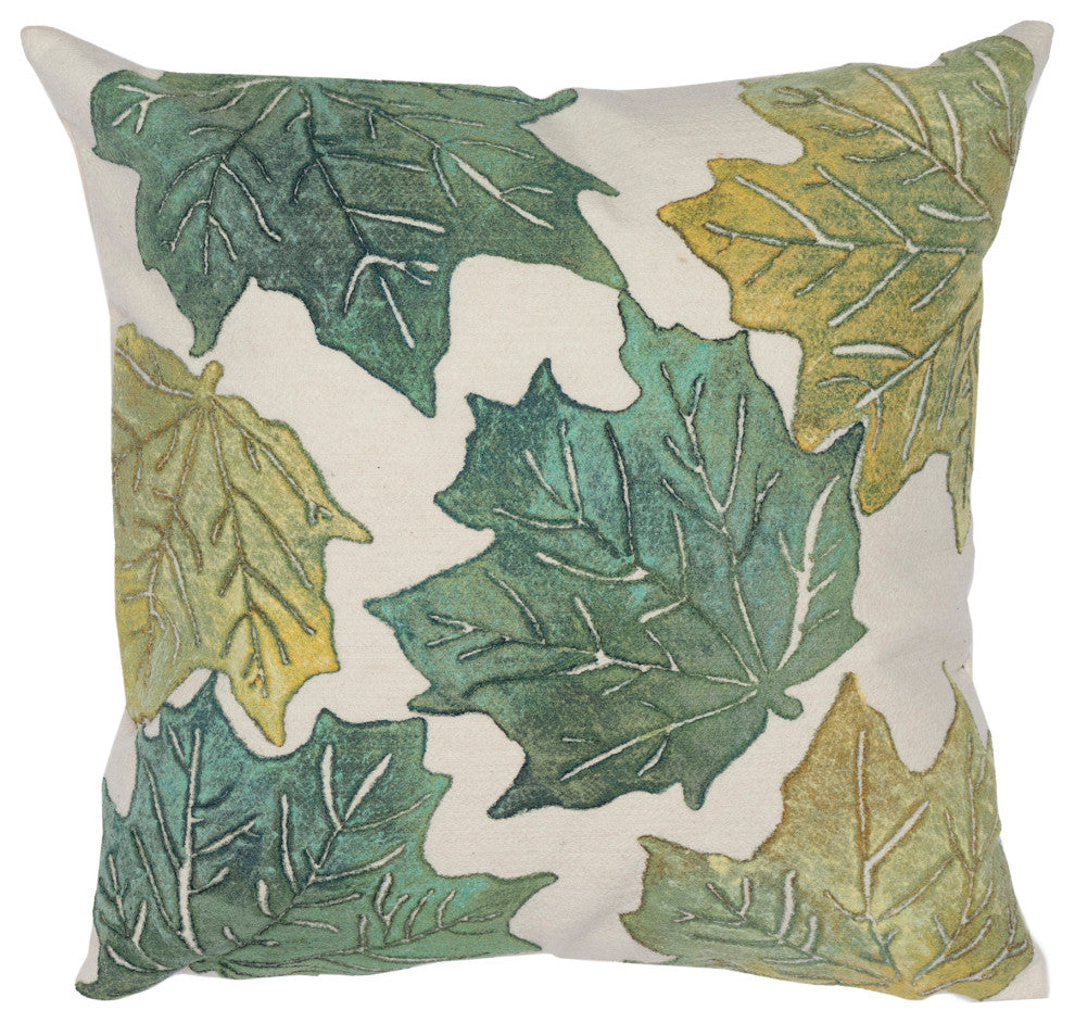 Visions IV Leaf Toss Indoor/Outdoor Pillow Forest Cloud 20"x20"