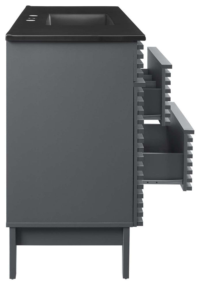 Render 48" Single Sink Bathroom Vanity, Gray Black