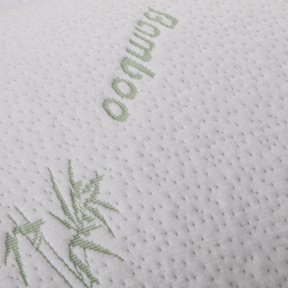 Bamboo Memory Foam Pillow With Removable Cover, 2 Pack, King