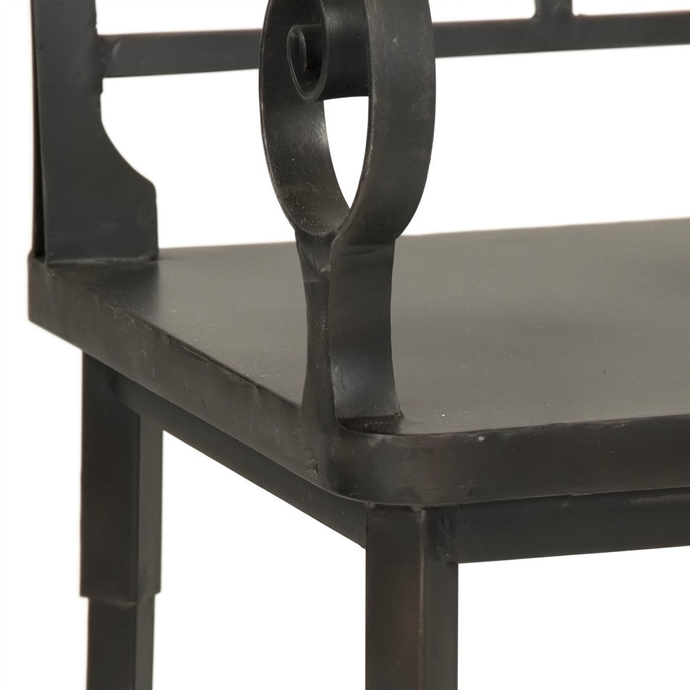 Ranier Metal Bench, Dark Gray